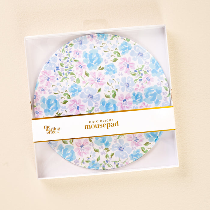 Secret Garden Blue Chic Clicks Mouse Pad