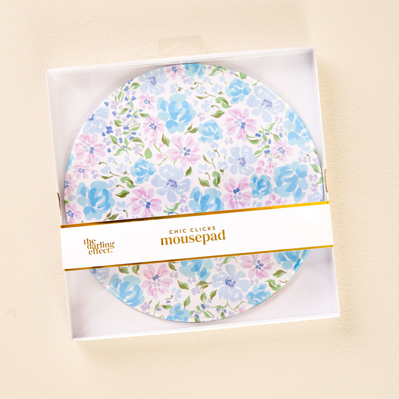 Secret Garden Blue Chic Clicks Mouse Pad