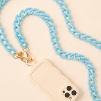 Marble Ocean Blue Hold the Phone Crossbody Chain