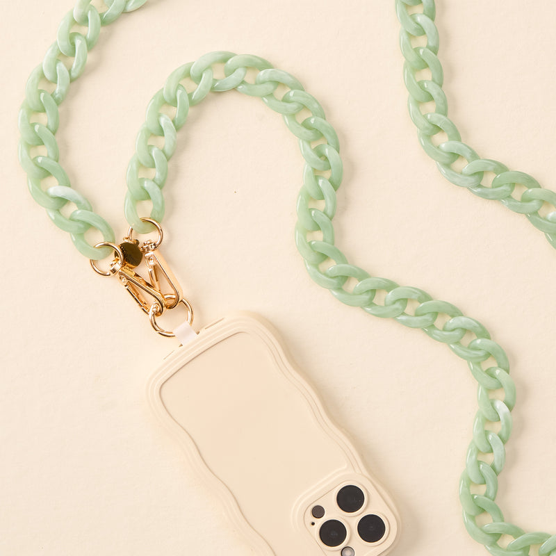 Marble Seafoam Hold the Phone Crossbody Chain