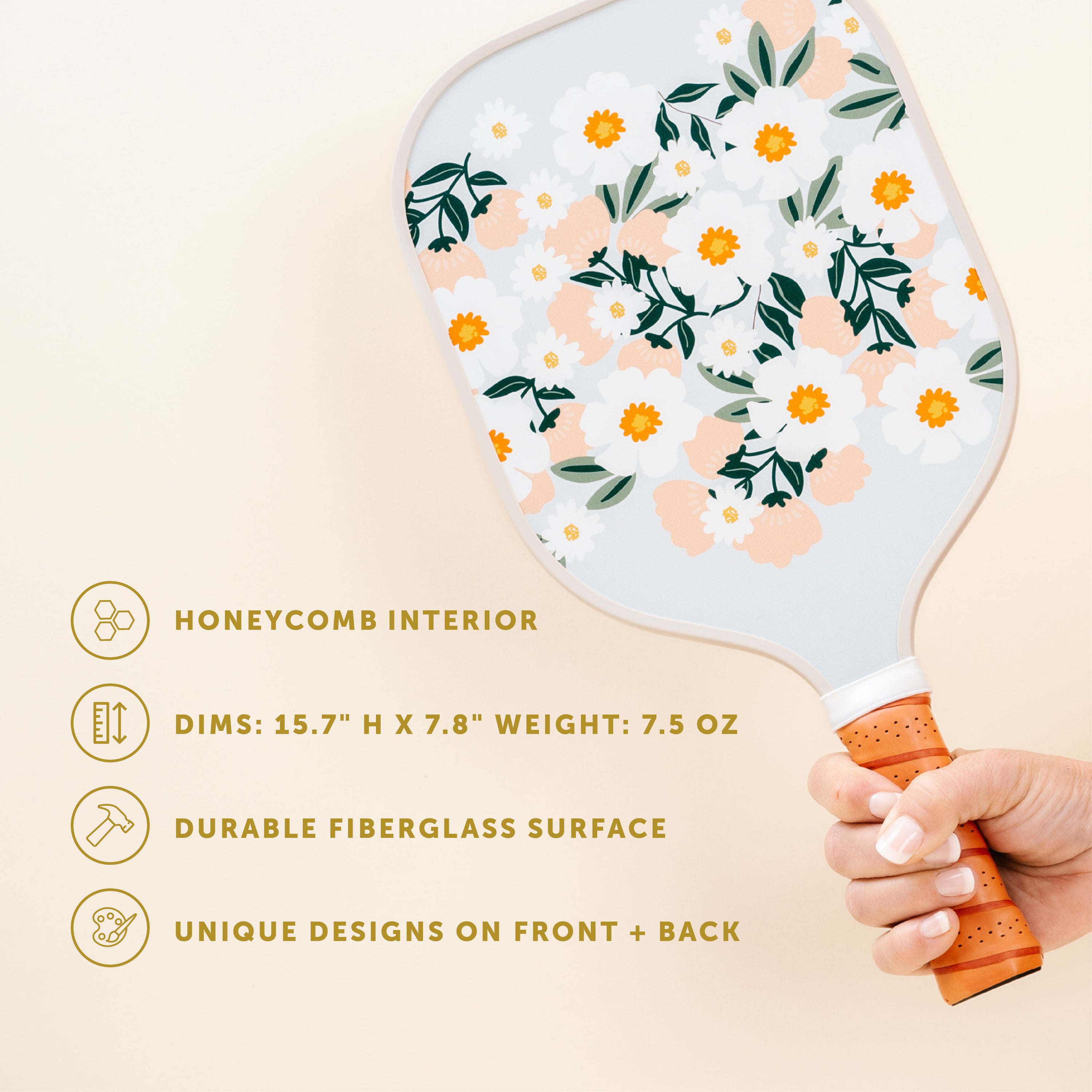 Pickleball Paddle - Flower Talk Blue