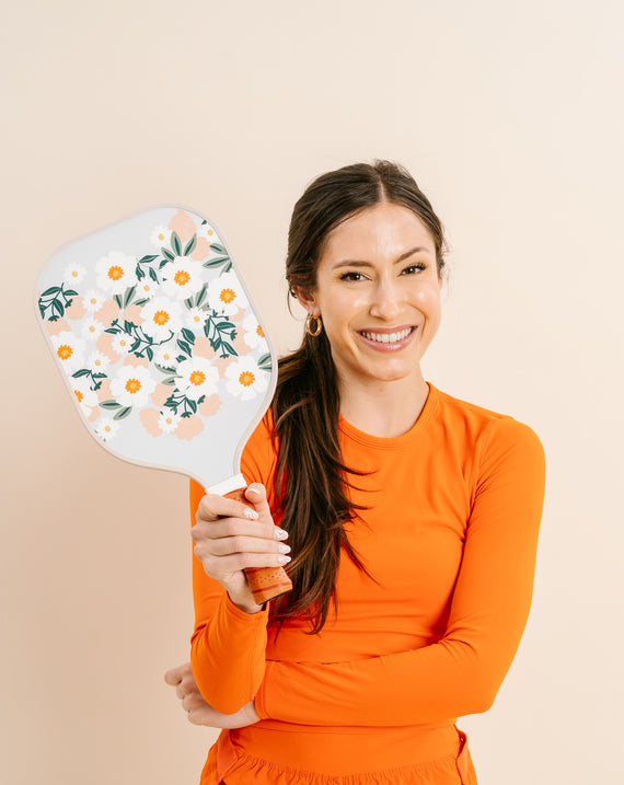 Pickleball Paddle - Flower Talk Blue