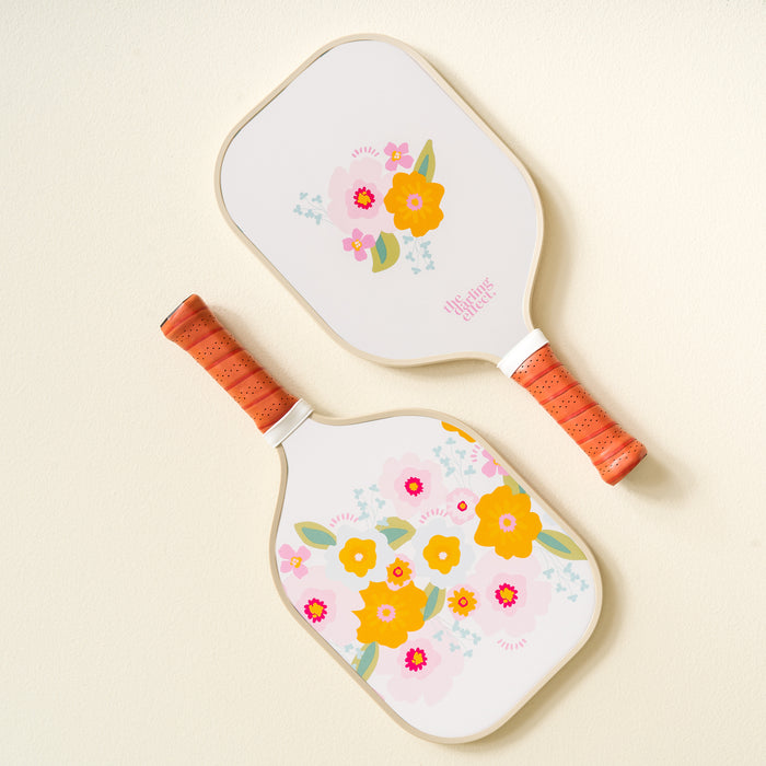 Bright & Bloomy Cream Pickleball Paddle