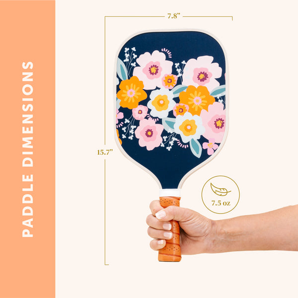 Bright & Bloomy Navy Pickleball Paddle