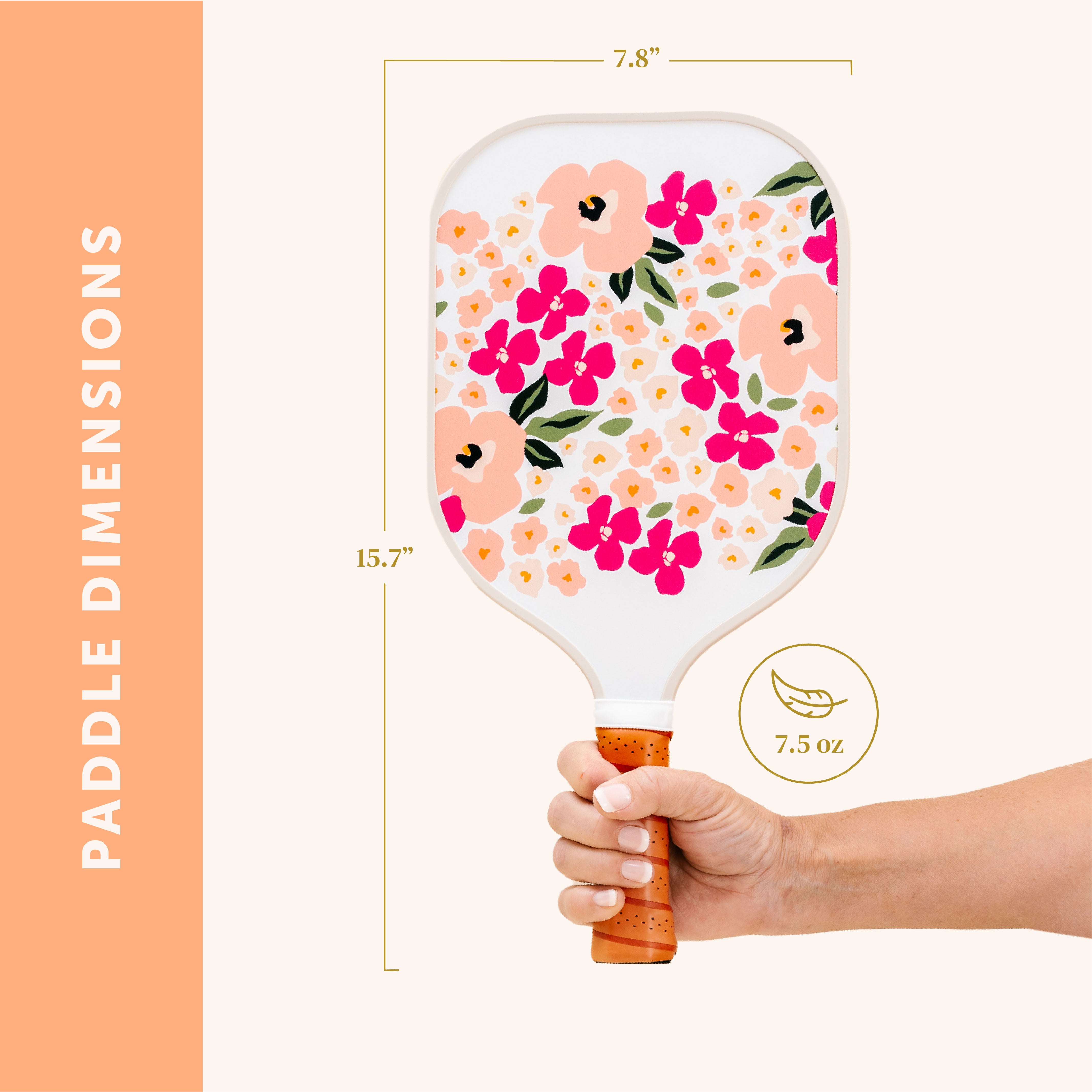 Pickleball Paddle - Lively Flora Pink