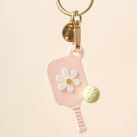 Blush Pink Pickleball Paddle Keychain