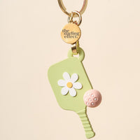 Green Pickleball Paddle Keychain