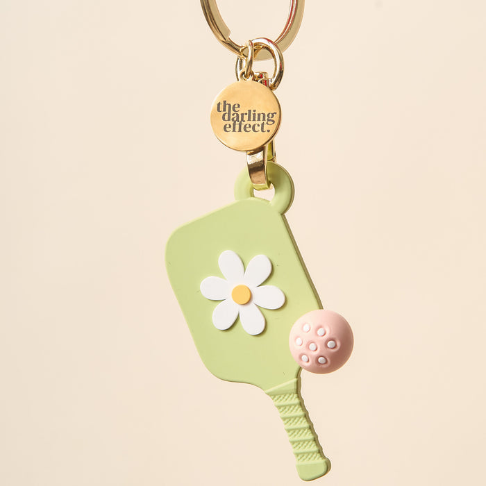 Green Pickleball Paddle Keychain