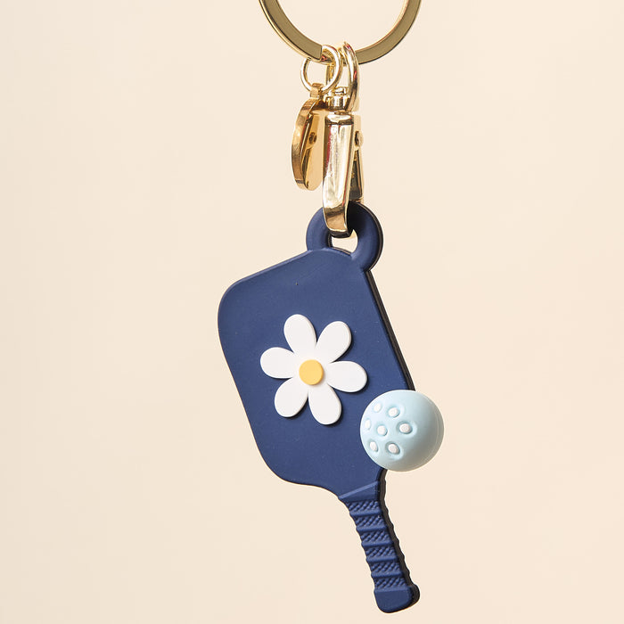 Navy Pickleball Paddle Keychain