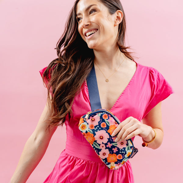 Bright & Bloomy Print Belt Bag & Wallet Set