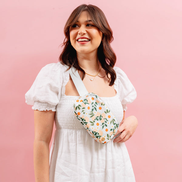 Flower Talk Print Belt Bag & Wallet Set