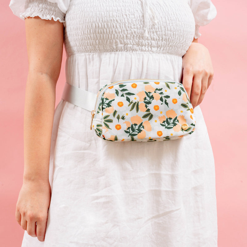 Flower Talk Print Belt Bag & Wallet Set