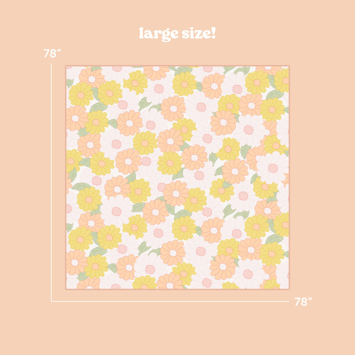 Daisy Craze Peach On-the-Go Quilted Blanket