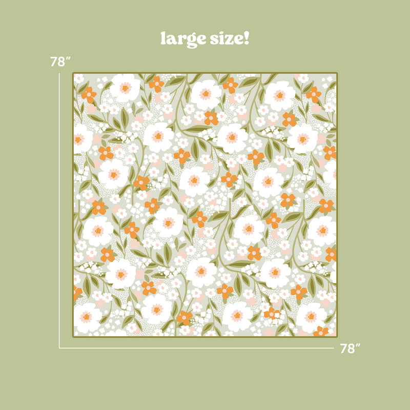 Floral Haven Sage On-the-Go Quilted Blanket
