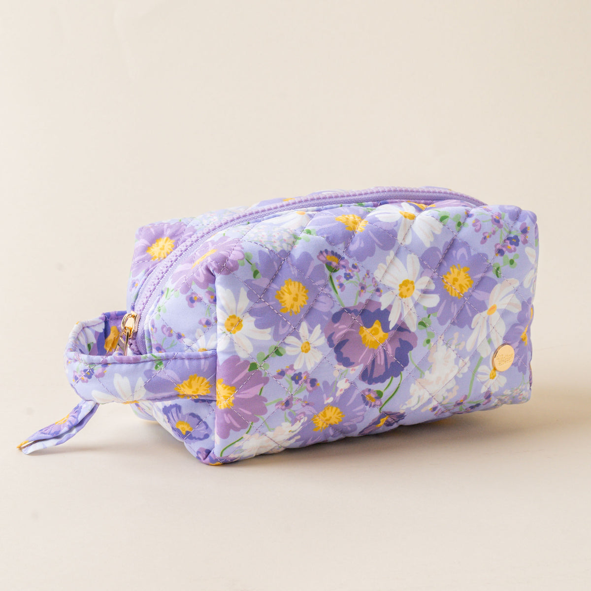 Bouquet Beauty Purple Essentials Quilted Cosmetic Pouch