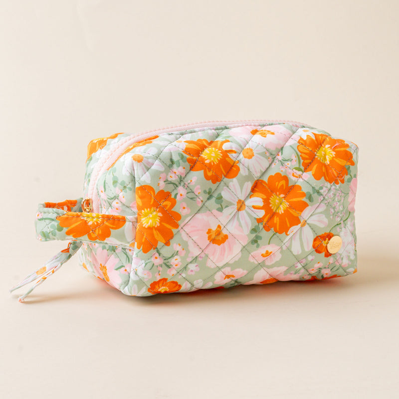 Bouquet Beauty Sage Essentials Quilted Cosmetic Pouch