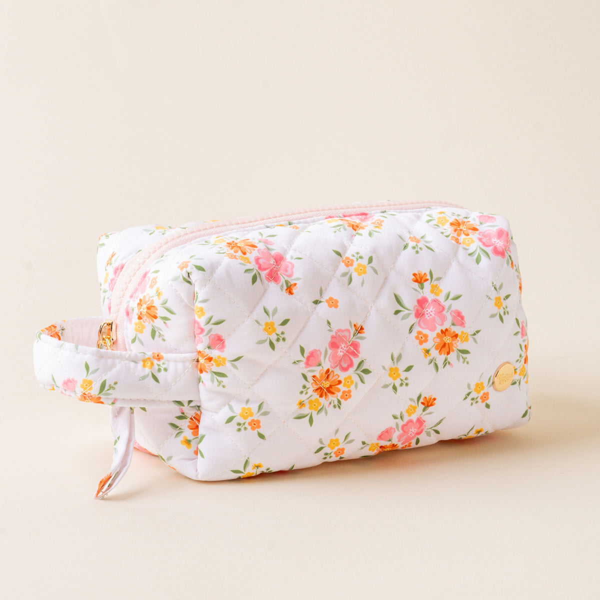 Endless Daydream Cream Essentials Quilted Cosmetic Pouch