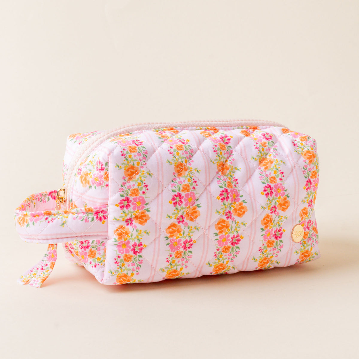 Petal Parade Pink Essentials Quilted Cosmetic Pouch