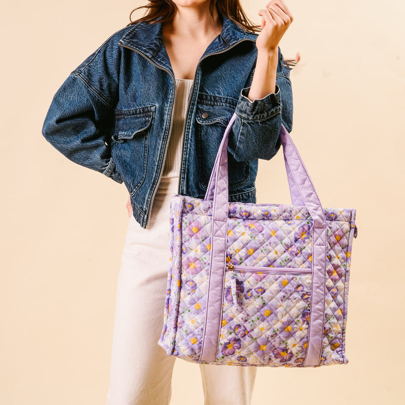 Bouquet Beauty Purple The Everyday Quilted Tote Bag