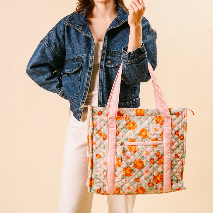 Bouquet Beauty Sage The Everyday Quilted Tote Bag