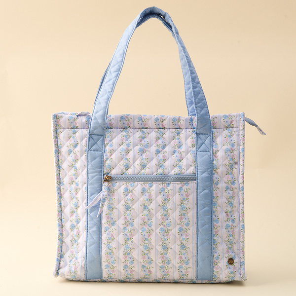 Petal Parade Blue The Everyday Quilted Tote Bag