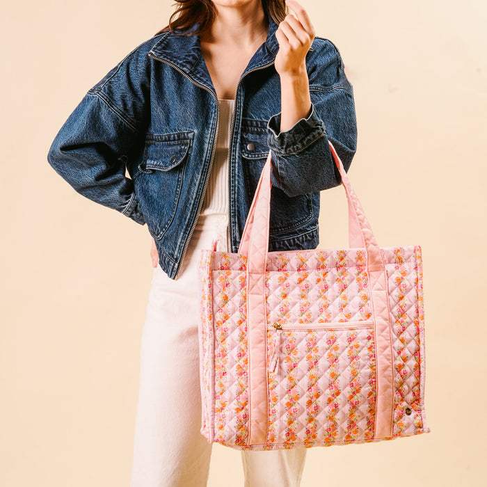 Petal Parade Pink The Everyday Quilted Tote Bag