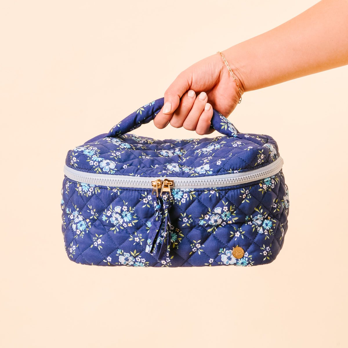 Endless Daydream Navy Glam & Go Quilted Cosmetic Bag