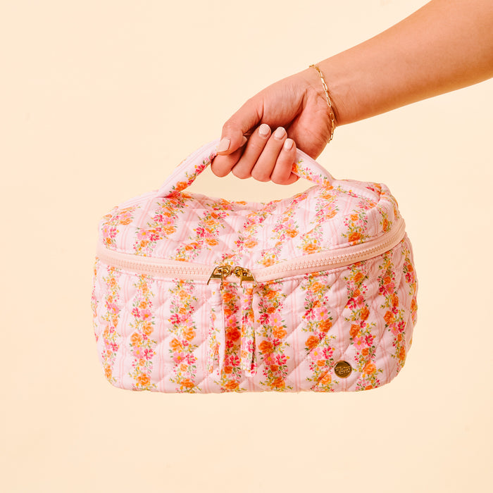 Petal Parade Pink Glam & Go Quilted Cosmetic Bag