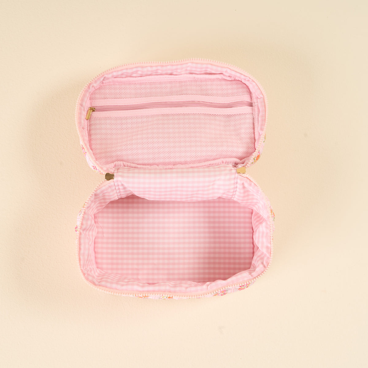 Petal Parade Pink Glam & Go Quilted Cosmetic Bag