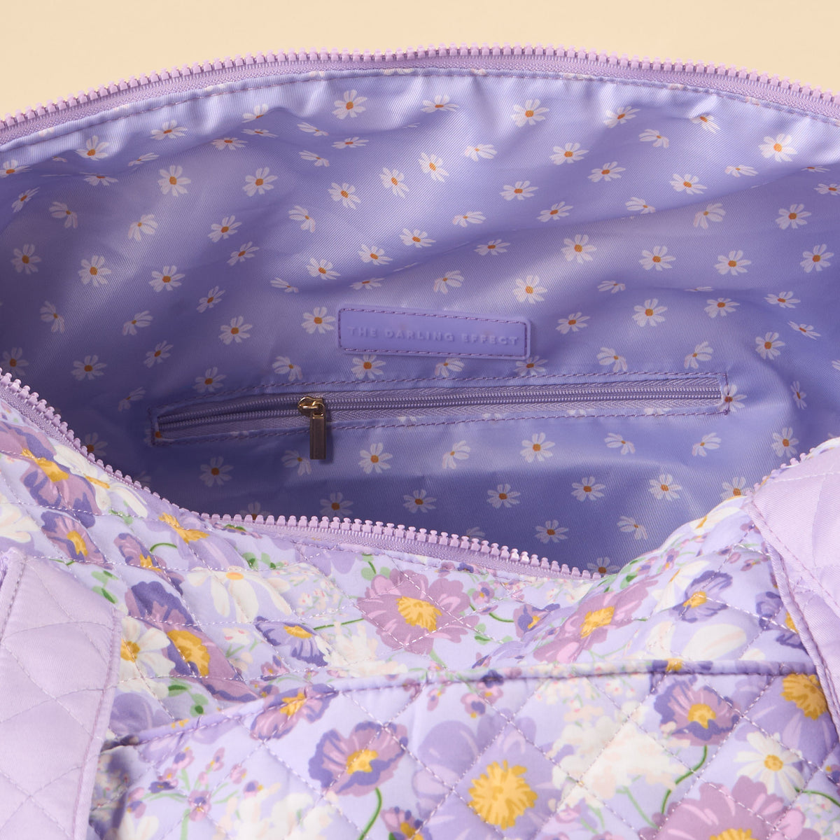 Bouquet Beauty Purple On-the-Go Quilted Weekender Bag