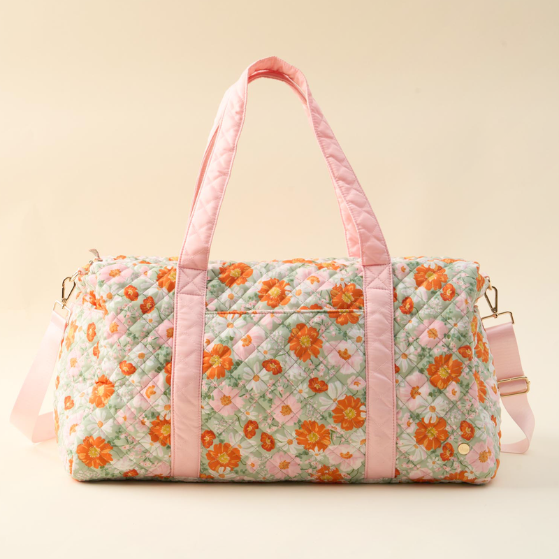 Bouquet Beauty Sage On-the-Go Quilted Weekender Bag