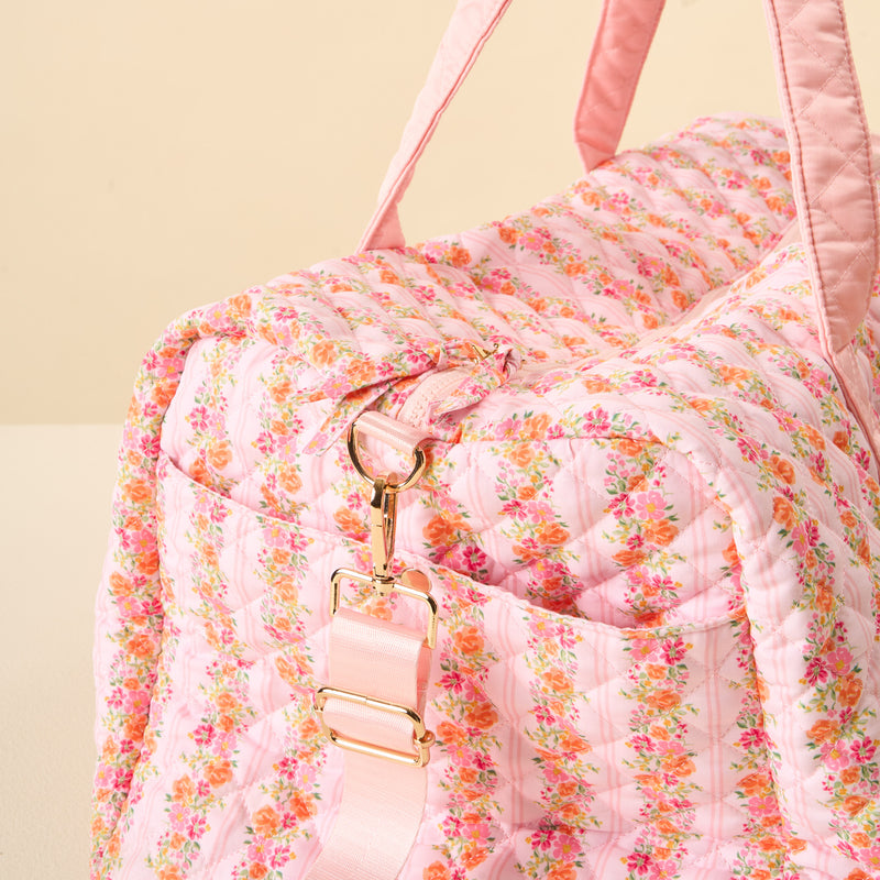 Petal Parade Pink On-the-Go Quilted Weekender Bag