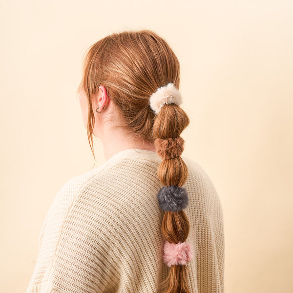 Bliss Faux Fur Scrunchie Set