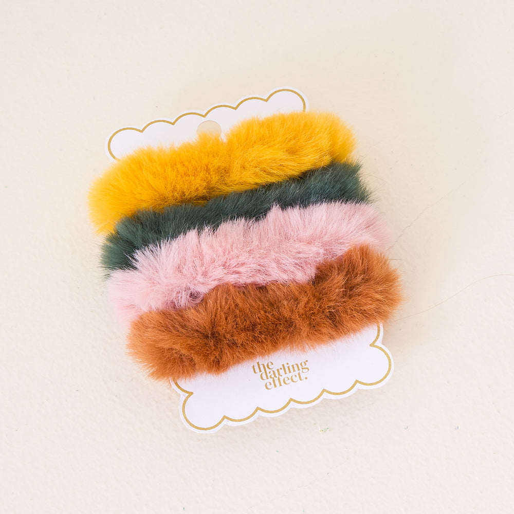 Faux Fur Scrunchie Set of 4