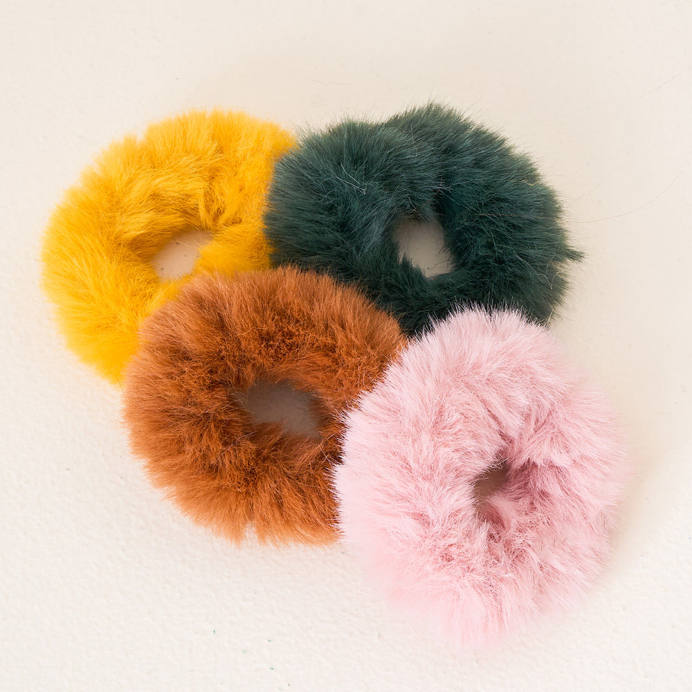 Sunset Faux Fur Scrunchie Set of 4