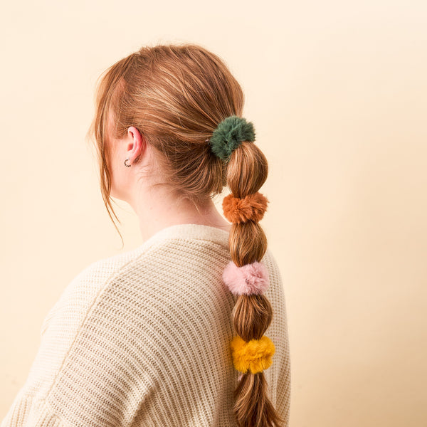 Sunset Faux Fur Scrunchie Set
