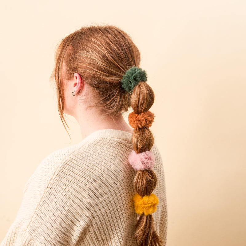 Sunset Faux Fur Scrunchie Set