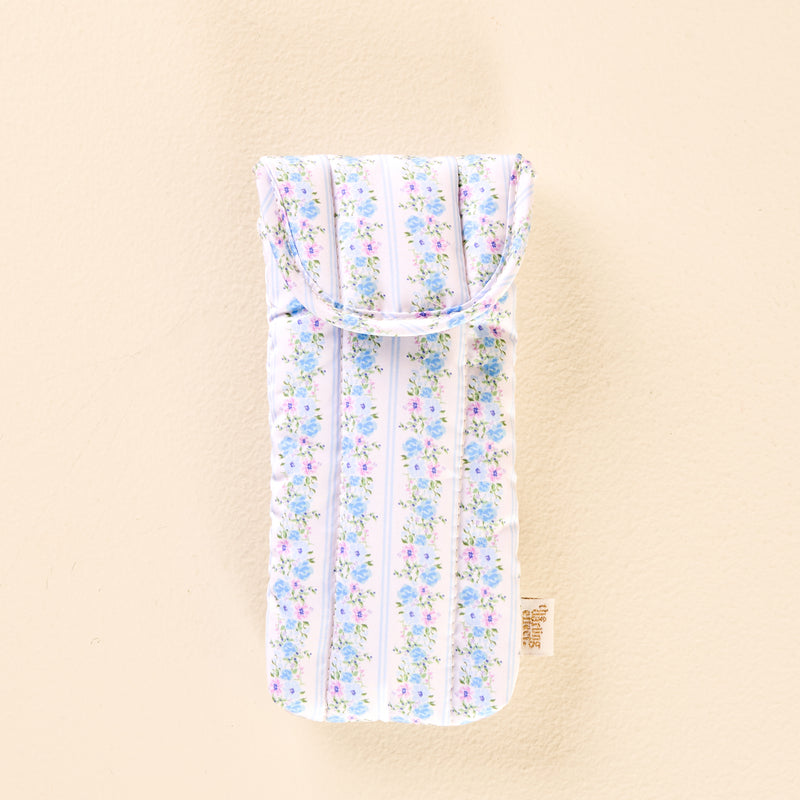 Petal Parade Blue Sunglasses Case