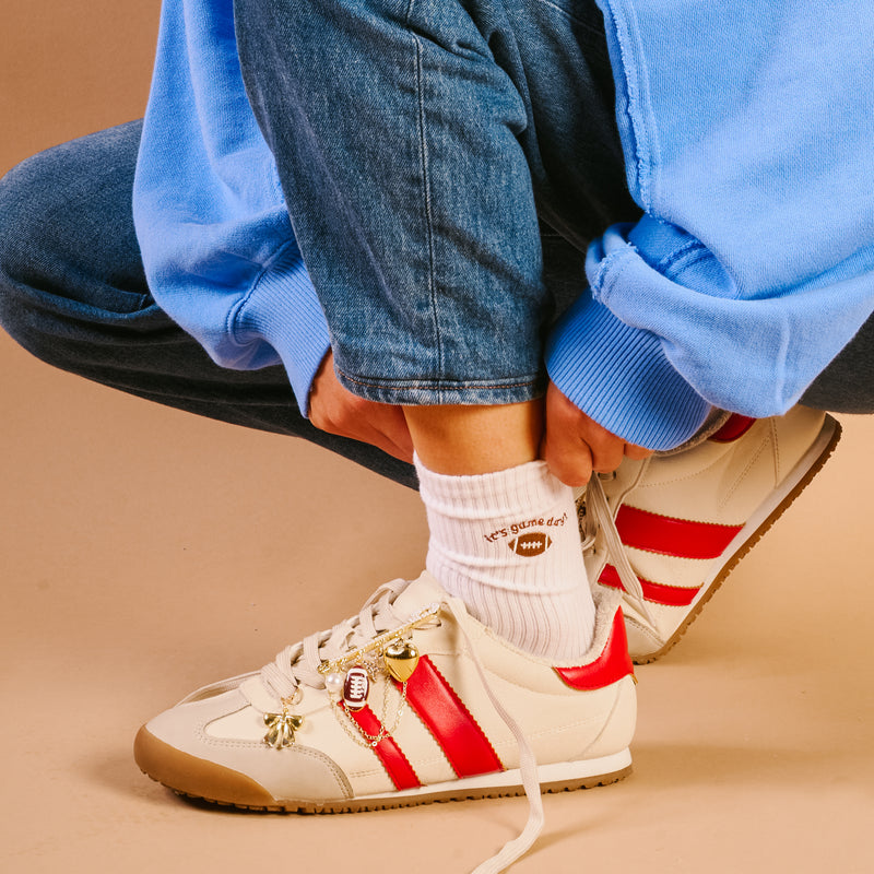 It's Game Day Embroidered Crew Socks