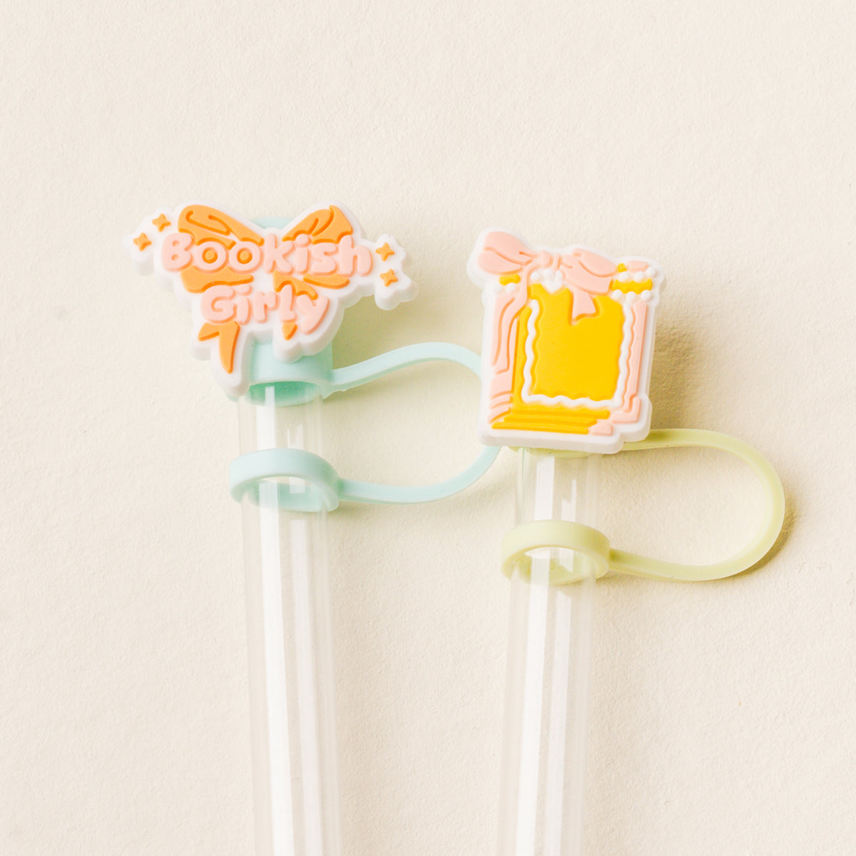 Bookish Girly Straw Topper Set