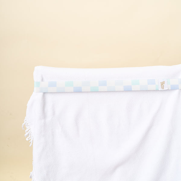 Put Towel Band-Check Blue Stay