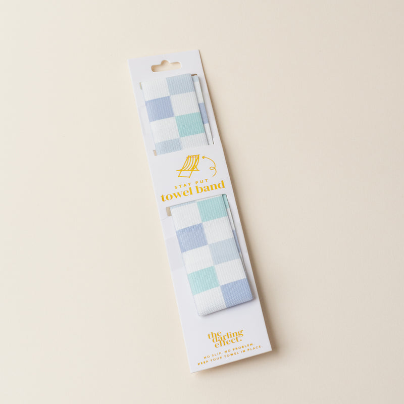 Put Towel Band-Check Blue Stay