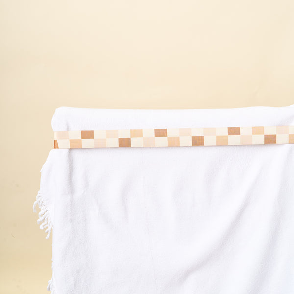 Put Towel Band-Check Brown Stay