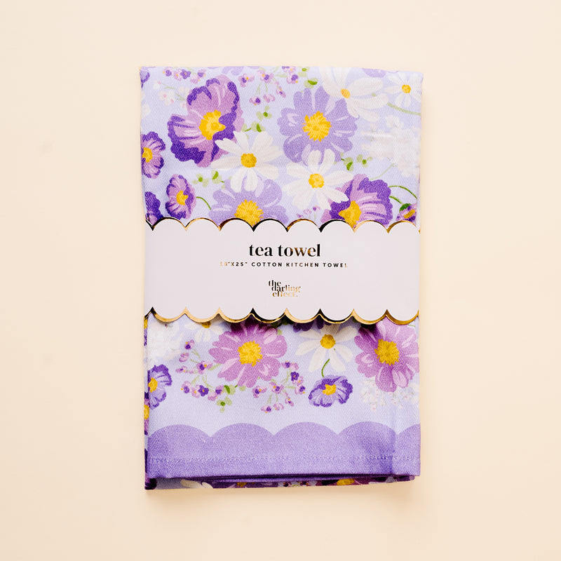 Bouquet Beauty Purple Tea Towel