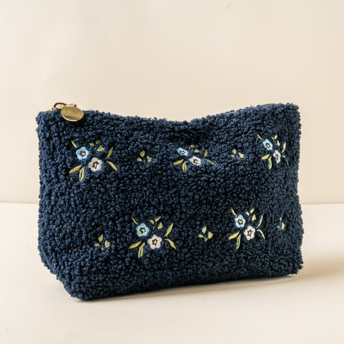 Dainty Floral Navy Teddy Pouch