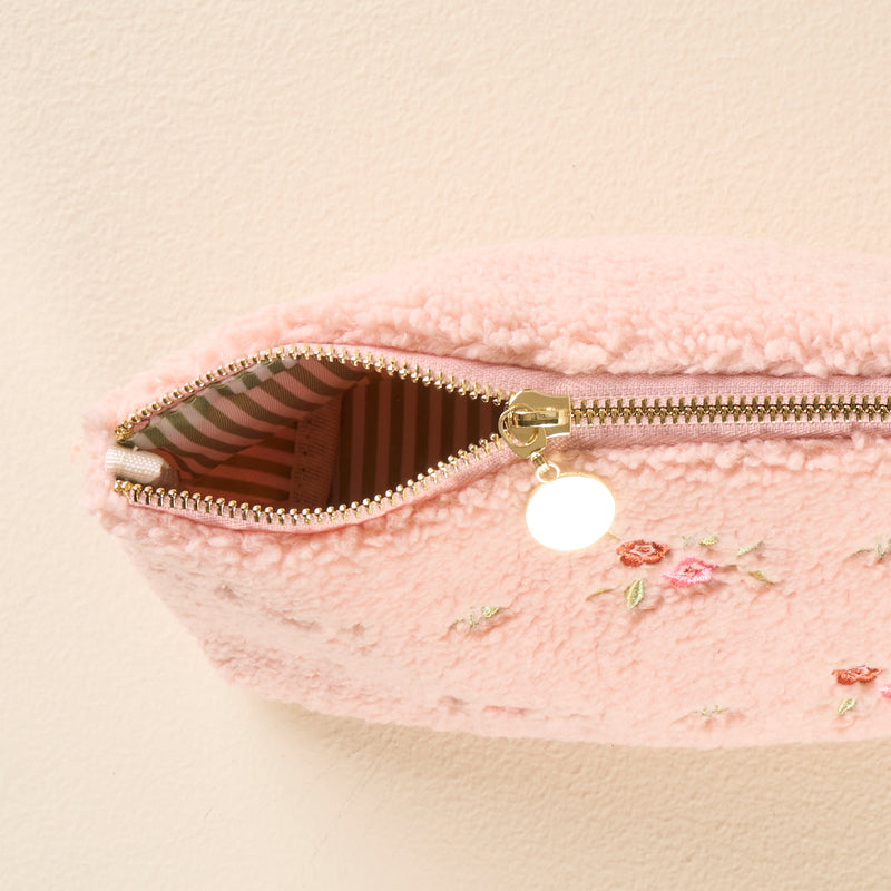 Dainty Floral Pink Teddy Pouch