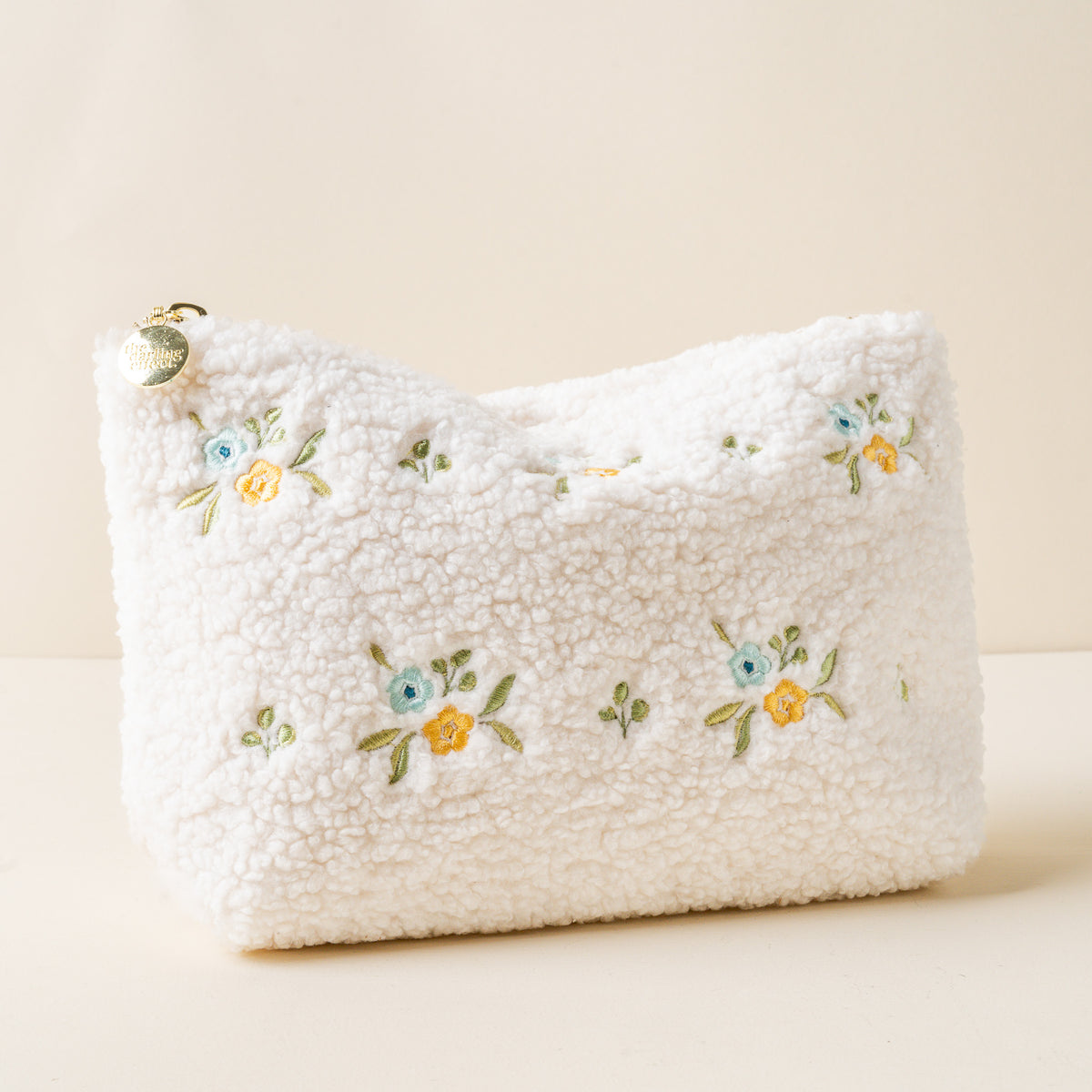 Dainty Floral Blue & Yellow Teddy Pouch