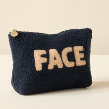 Load image into Gallery viewer, Sherpa Zippered Teddy Pouch - Face
