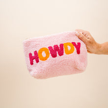 Load image into Gallery viewer, Sherpa Zippered Teddy Pouch - Howdy
