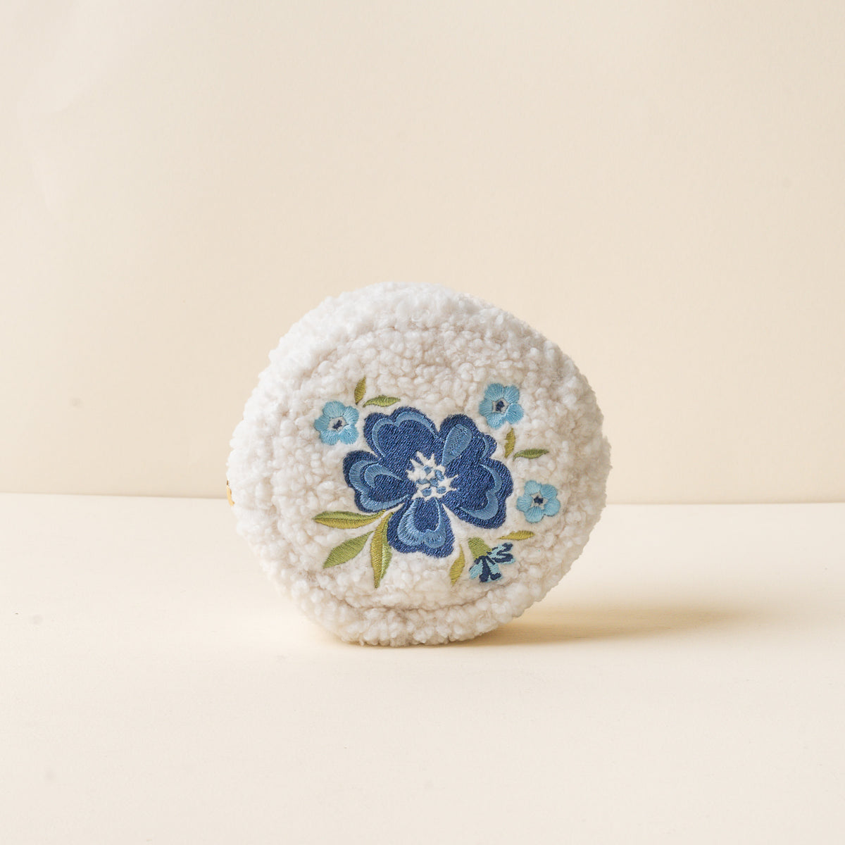 Circle Dainty Floral Navy Teddy Pouch